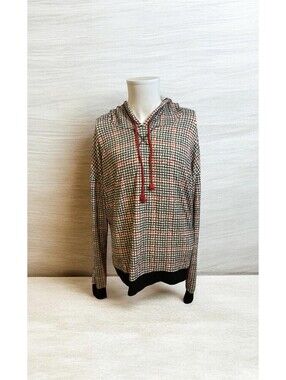 Self-Esteem Size: 2X Women’s Checkered Pattern Light Hooded Pull-over Jacket